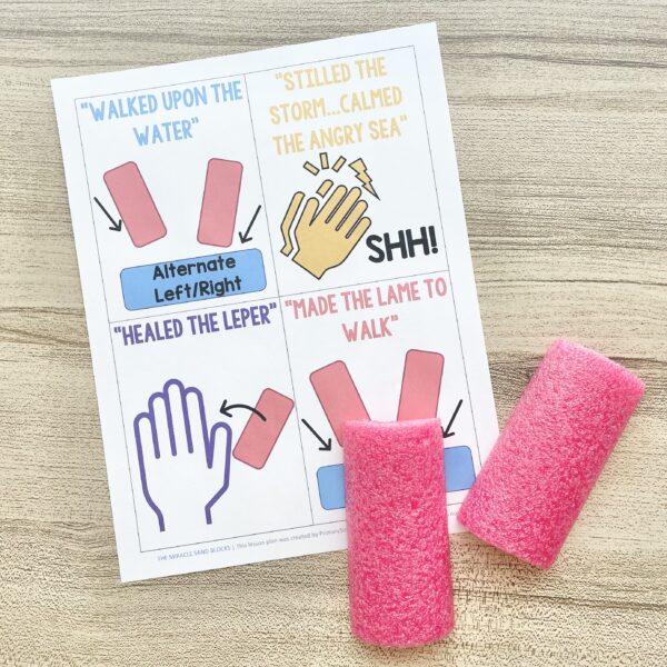 The Miracle Sand Blocks 1 The Miracle Sand Blocks - Follow along with this fun sand blocks pattern with actions for each miracle as you teach this New Testament song in primary.