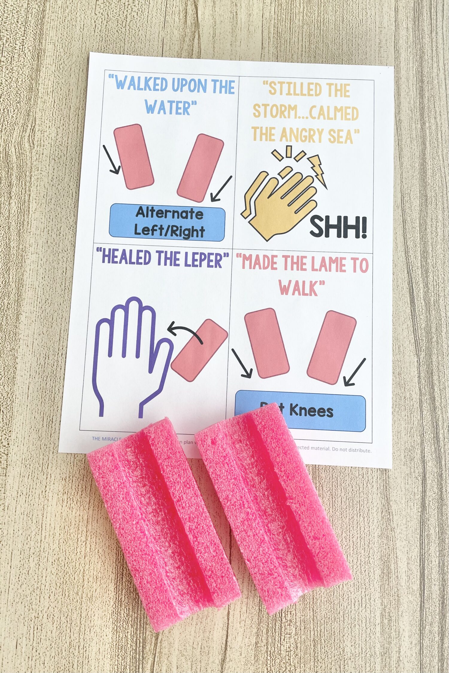 The Miracle Sand Blocks 2 The Miracle Sand Blocks - Follow along with this fun sand blocks pattern with actions for each miracle as you teach this New Testament song in primary.