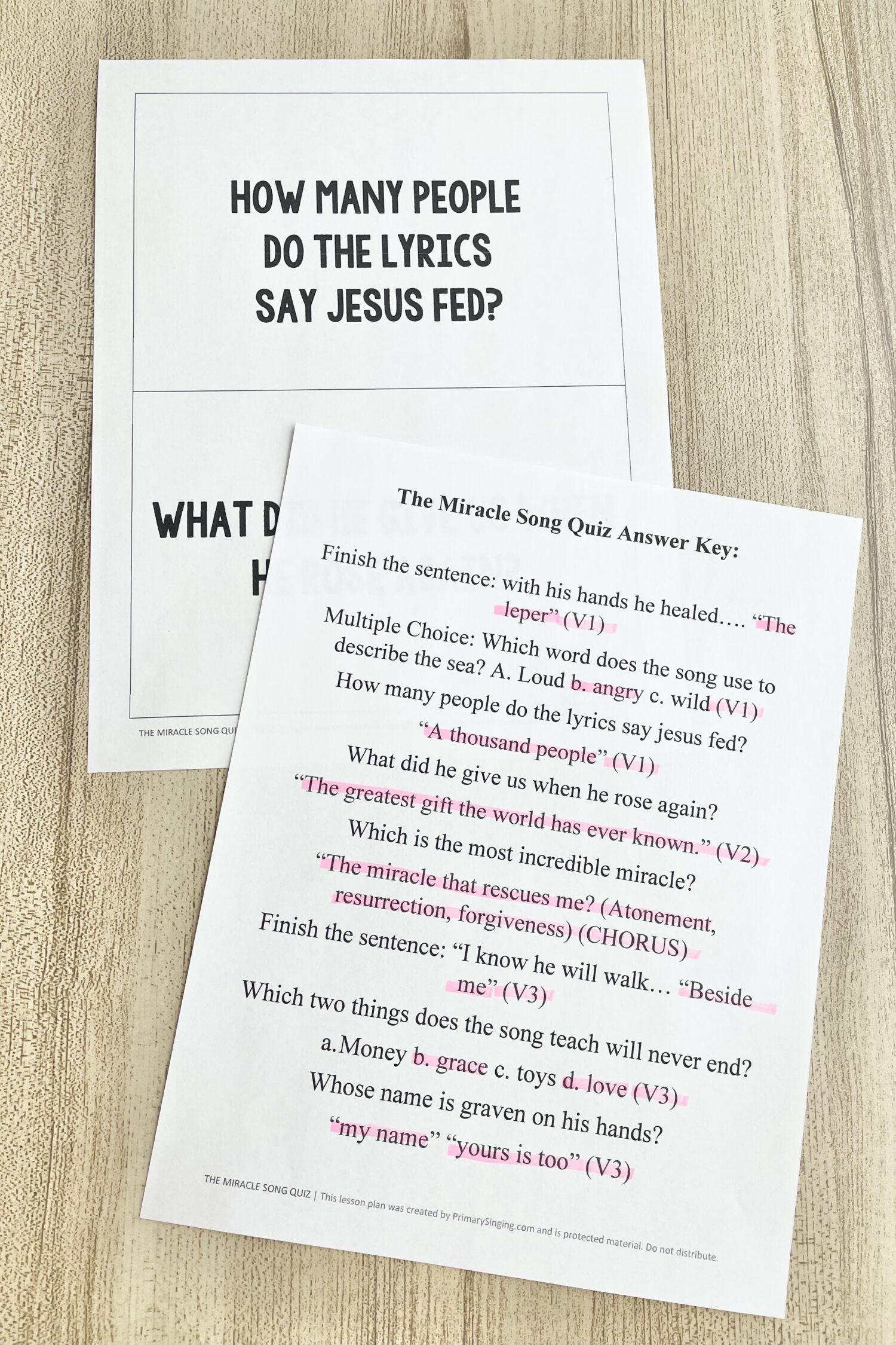 The Miracle Song Quiz - Use these trivia questions with answers from the song lyrics for a fun way to review this Come Follow Me New Testament song. Includes printable song helps for LDS Primary Music Leaders.
