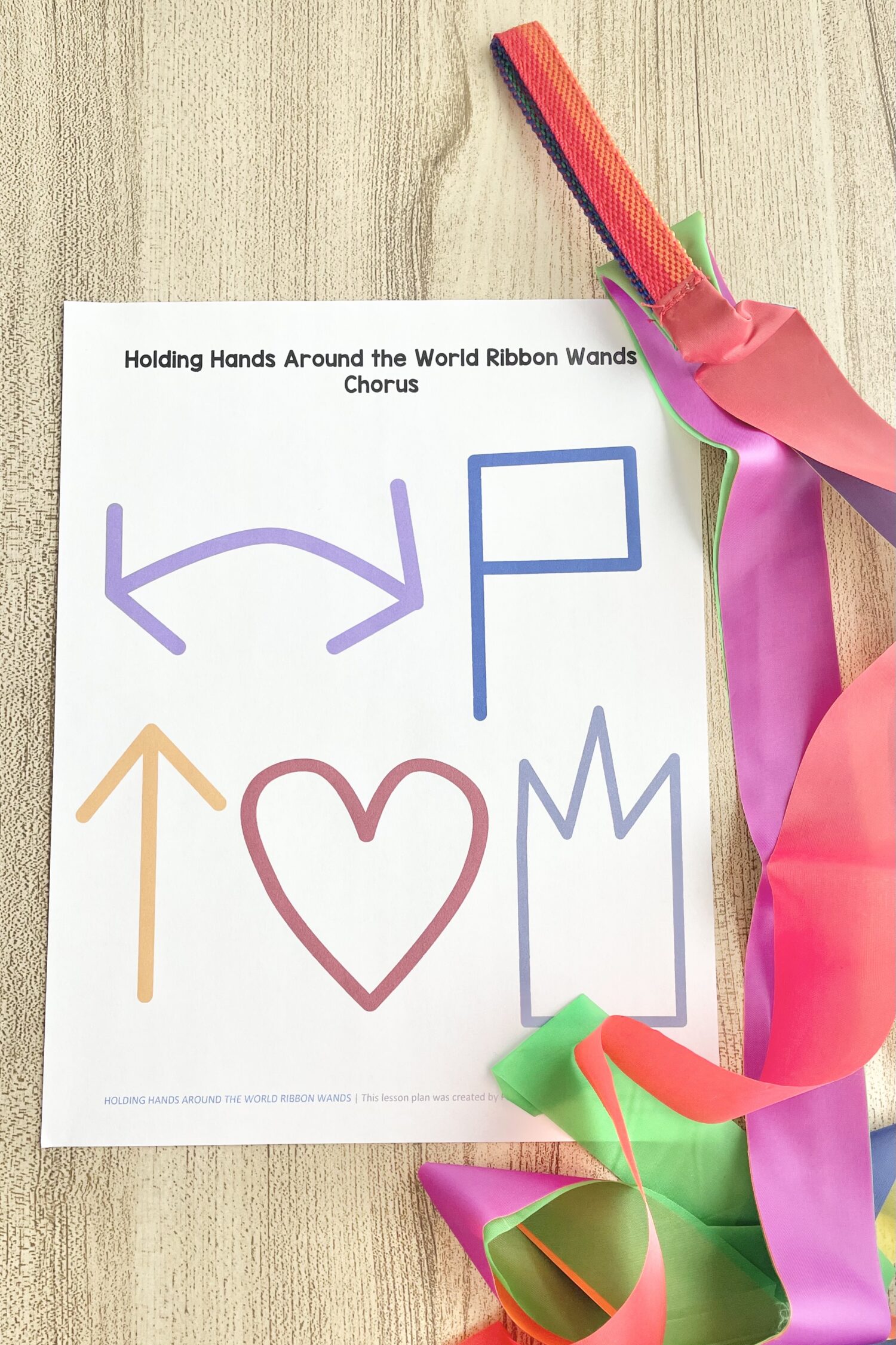 Holding Hands Around the World Ribbon Wands 5 Holding Hands Around the World Ribbon Wands - Follow this fun & easy ribbon wands pattern for an engaging singing time idea with printable song helps for LDS Primary Music Leaders.