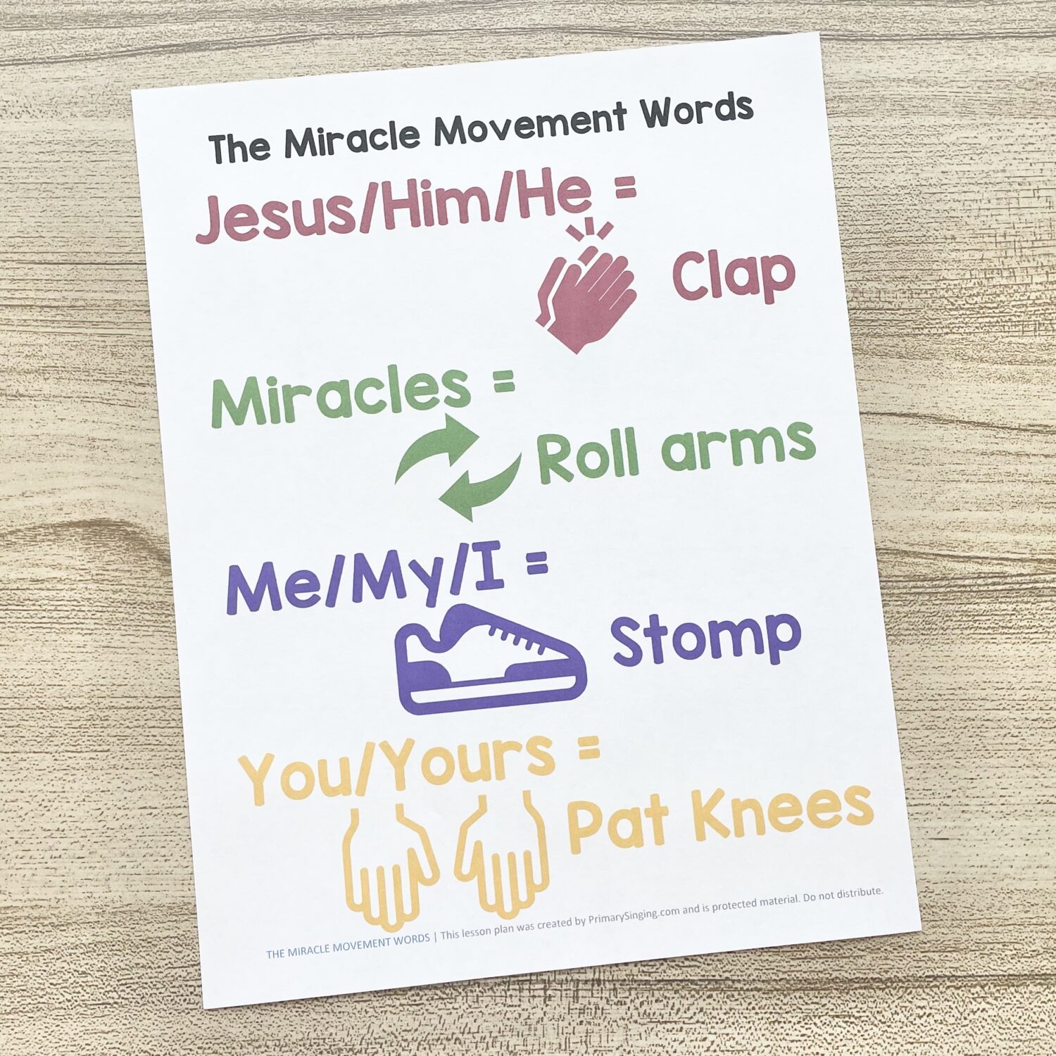 The Miracle Sand Blocks 10 The Miracle Movement Words - Pair keywords with simple actions for a unique way to incorporate movement as you teach this Come Follow Me New Testament primary song with printable song helps for LDS Primary Music Leaders and families.