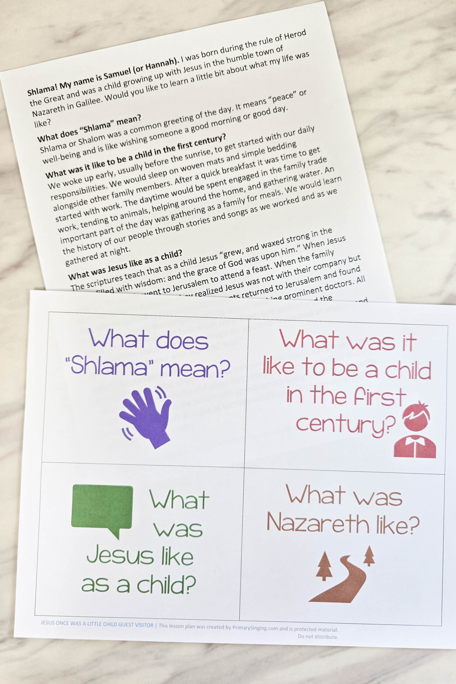 Jesus Once Was a Little Child Guest Visitor - Invite a visitor from the 1st Century BC to come into your Primary Room and answer questions about what it would have been like to live in Nazareth during the time of Jesus! An engaging way to learn about Jesus' life while you teach this LDS Primary song. With printable song helps for Primary music leaders!