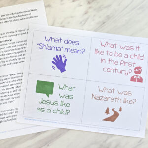 Jesus Once Was a Little Child Guest Visitor - Invite a visitor from the 1st Century BC to come into your Primary Room and answer questions about what it would have been like to live in Nazareth during the time of Jesus! An engaging way to learn about Jesus' life while you teach this LDS Primary song. With printable song helps for Primary music leaders!