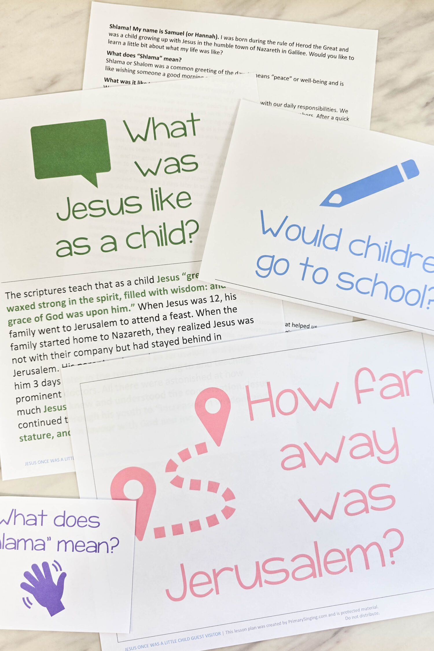 Jesus Once Was a Little Child Guest Visitor - Invite a visitor from the 1st Century BC to come into your Primary Room and answer questions about what it would have been like to live in Nazareth during the time of Jesus! An engaging way to learn about Jesus' life while you teach this LDS Primary song. With printable song helps for Primary music leaders!
