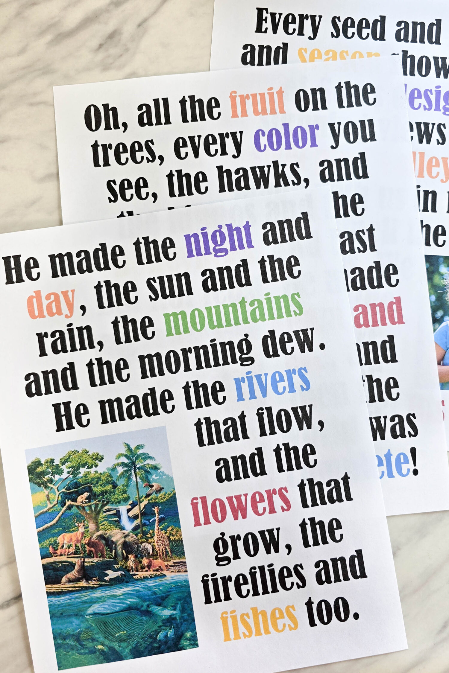 The Creation Flip Chart 1 The Creation Flip Chart printable song helps for LDS Primary Music leaders teaching this lovely song by Shawna Edwards! PDF flipchart visual aids with lyrics chart!