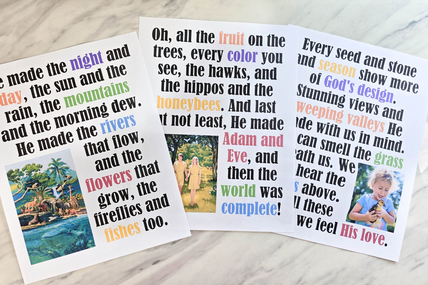 The Creation Flip Chart 3 The Creation Flip Chart printable song helps for LDS Primary Music leaders teaching this lovely song by Shawna Edwards! PDF flipchart visual aids with lyrics chart!