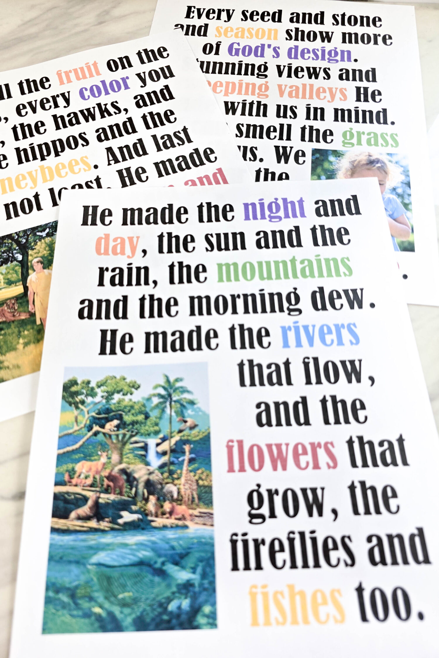 The Creation Flip Chart 2 The Creation Flip Chart printable song helps for LDS Primary Music leaders teaching this lovely song by Shawna Edwards! PDF flipchart visual aids with lyrics chart!