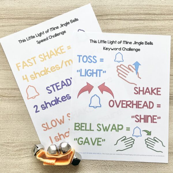 This Little Light of Mine Jingle Bells 1 This Little Light of Mine Jingle Bells - Incorporate jingle bell instruments and try these keyword and speed rhythm challenges for a fun way to review this primary song with printable song helps for LDS Primary Music Leaders and families.