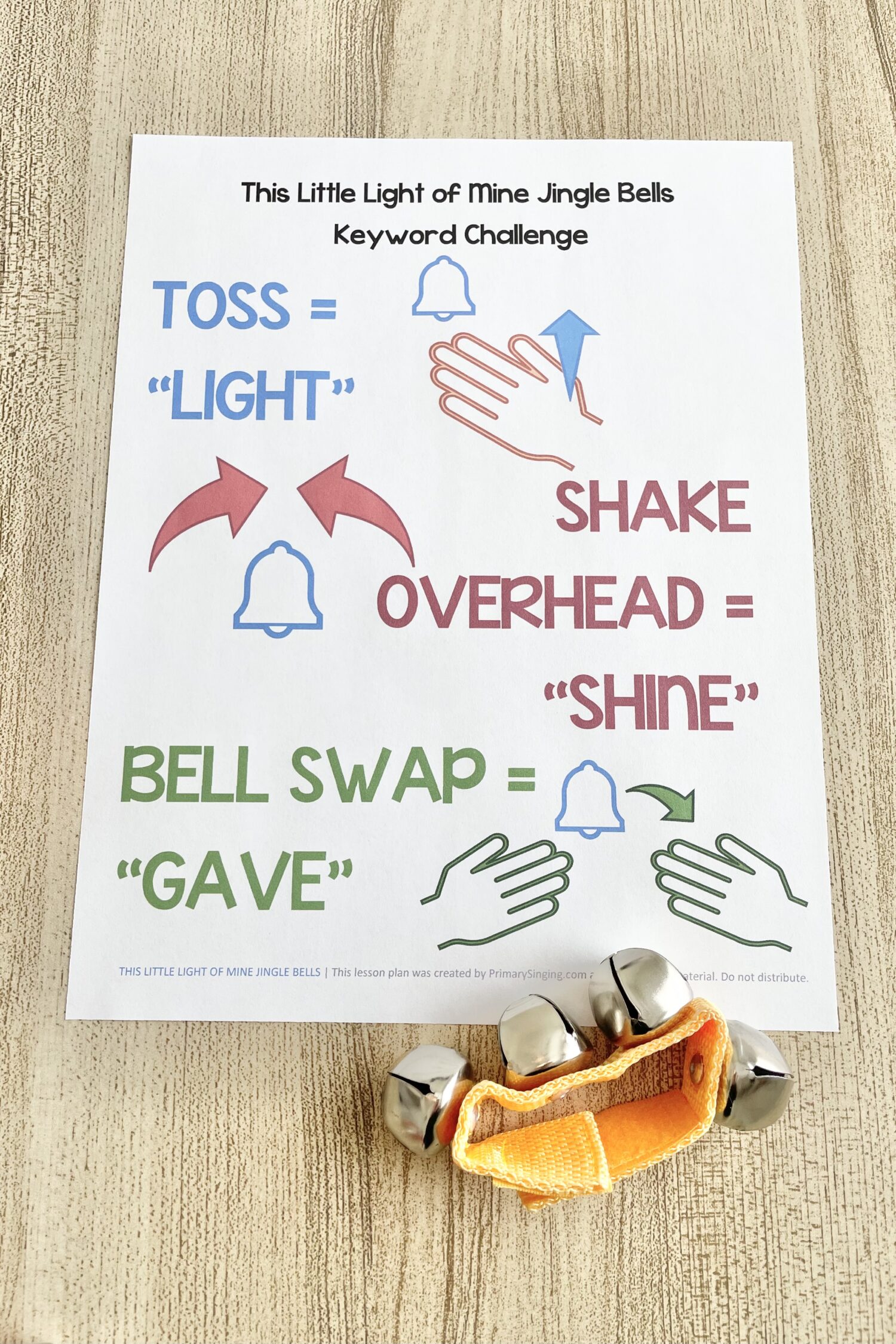 This Little Light of Mine Jingle Bells 3 This Little Light of Mine Jingle Bells - Incorporate jingle bell instruments and try these keyword and speed rhythm challenges for a fun way to review this primary song with printable song helps for LDS Primary Music Leaders and families.