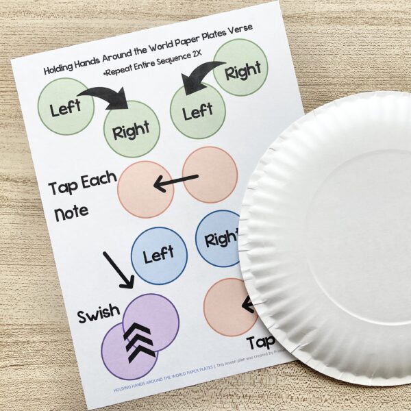 Holding Hands Around the World Paper Plates 1 Holding Hands Around the World Paper Plates - Try this fun rhythm pattern using paper plates as you teach the verse and chorus of this new hymn with printable song helps for LDS Primary Music Leaders.