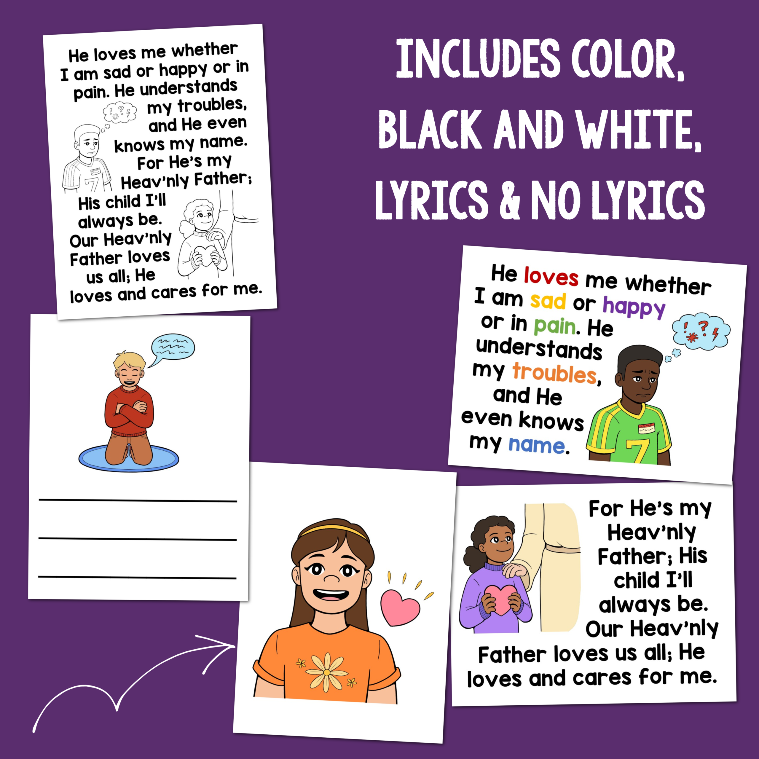 Shop: He Cares for Me Flip Chart 2 Shop He Cares for Me Color and Black and White Flip Chart