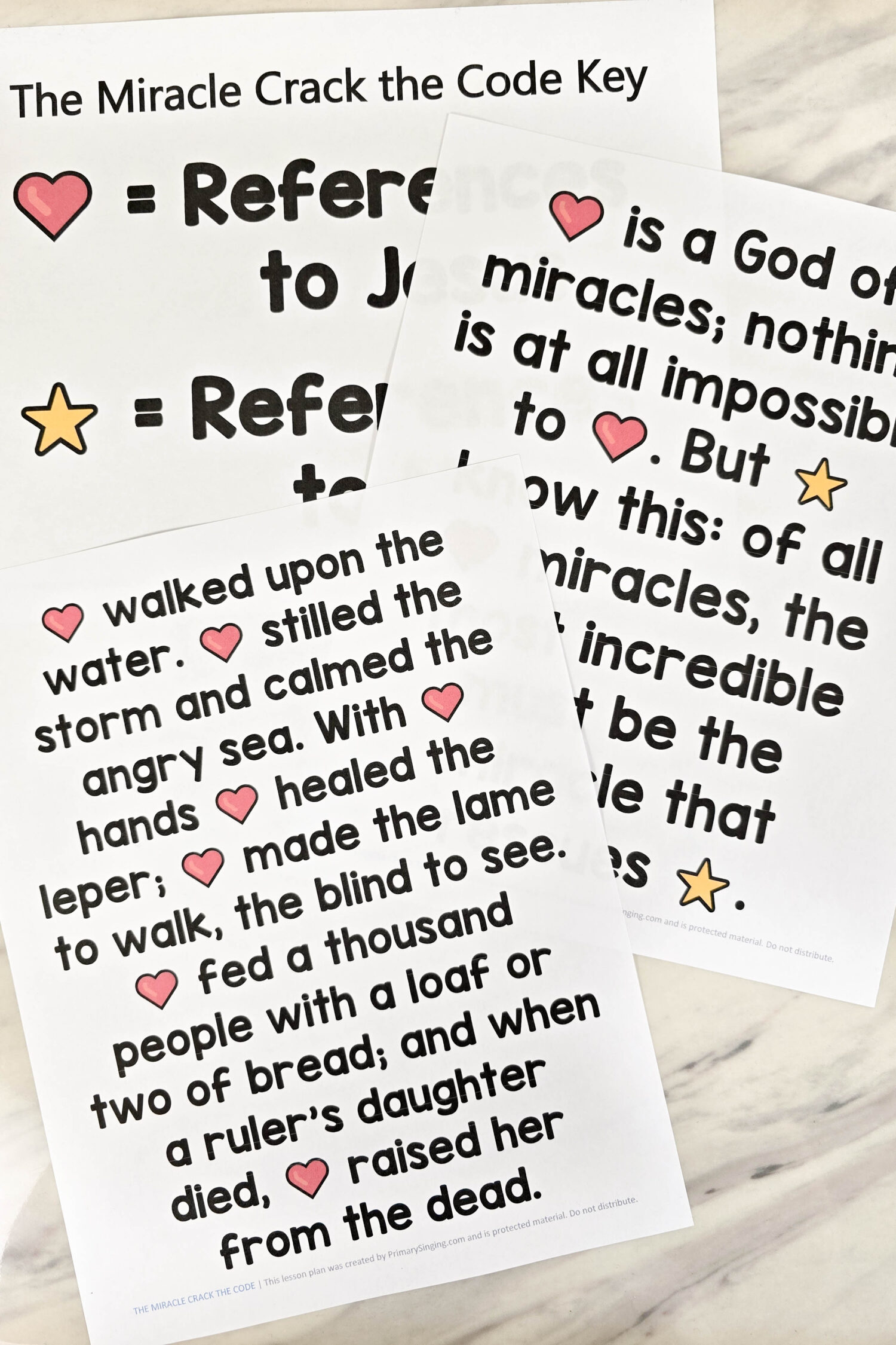 The Miracle Crack the Code 2 The Miracle Crack the Code - Use this fun action guide and decode what each of the symbols represent from the song lyrics. Fun singing time lesson plan for LDS Primary music leaders.