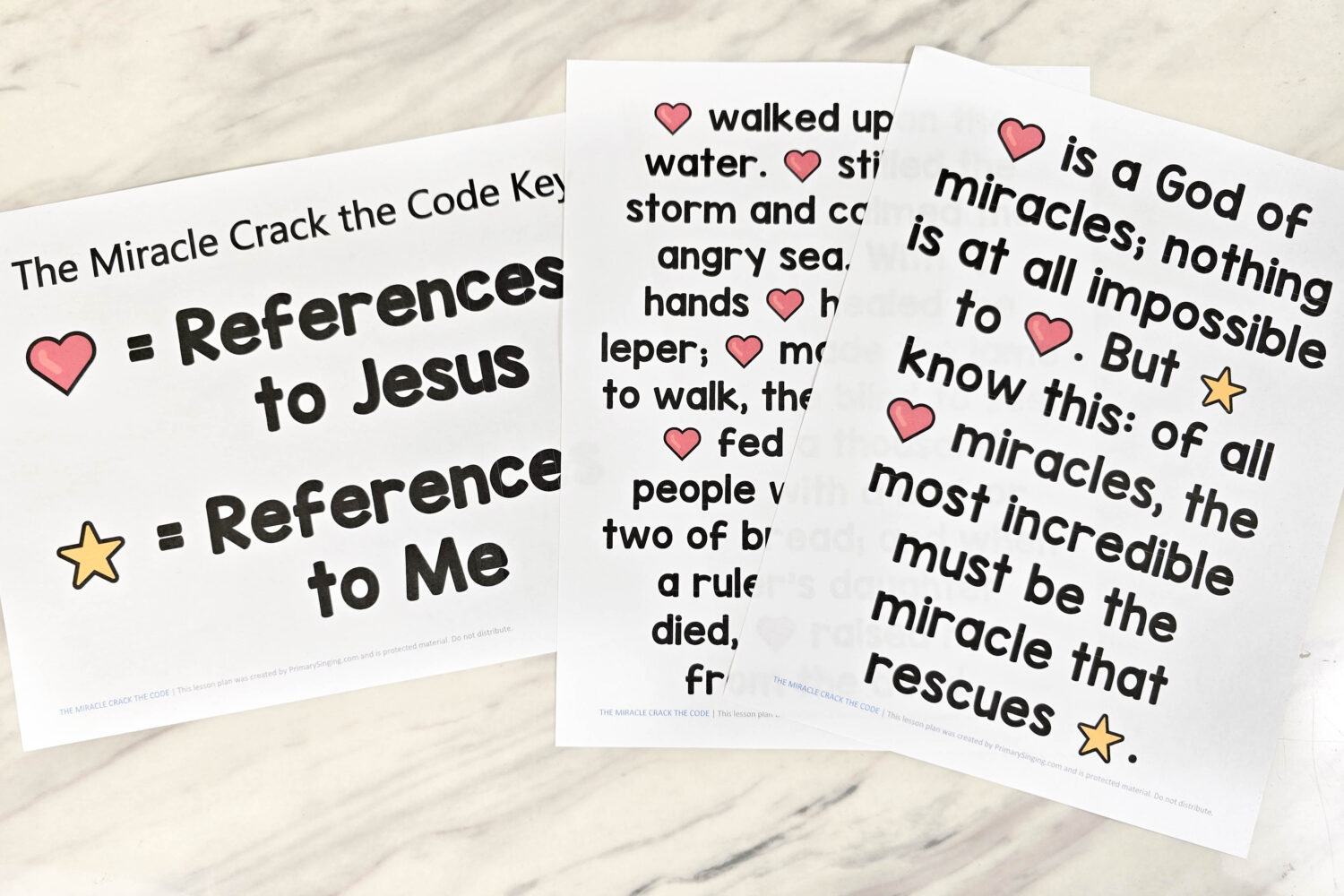 The Miracle Crack the Code 4 The Miracle Crack the Code - Use this fun action guide and decode what each of the symbols represent from the song lyrics. Fun singing time lesson plan for LDS Primary music leaders.