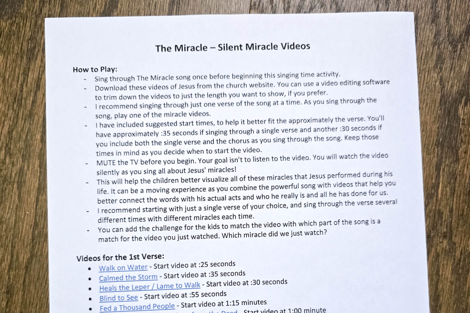 The Miracle Silent Miracle Videos 4 The Miracle Silent Miracle Videos - Play videos of Jesus performing miracles that match the song lyrics as you sing each verse for an impactful spiritual connection lesson plan for Singing Time!