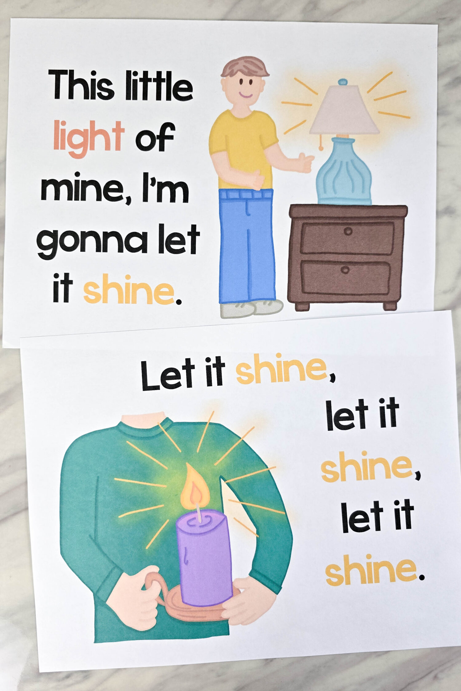 This Little Light of Mine Flip Chart & Lyrics 1 This Little Light of Mine Flip Chart - Printable illustrated song lyrics chart perfect for Singing time! PDF and Slideshow for LDS Primary music leaders.
