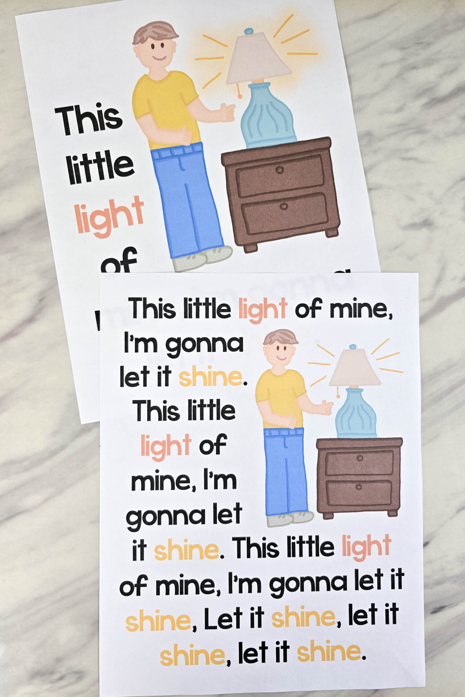This Little Light of Mine Flip Chart & Lyrics 3 This Little Light of Mine Flip Chart - Printable illustrated song lyrics chart perfect for Singing time! PDF and Slideshow for LDS Primary music leaders.