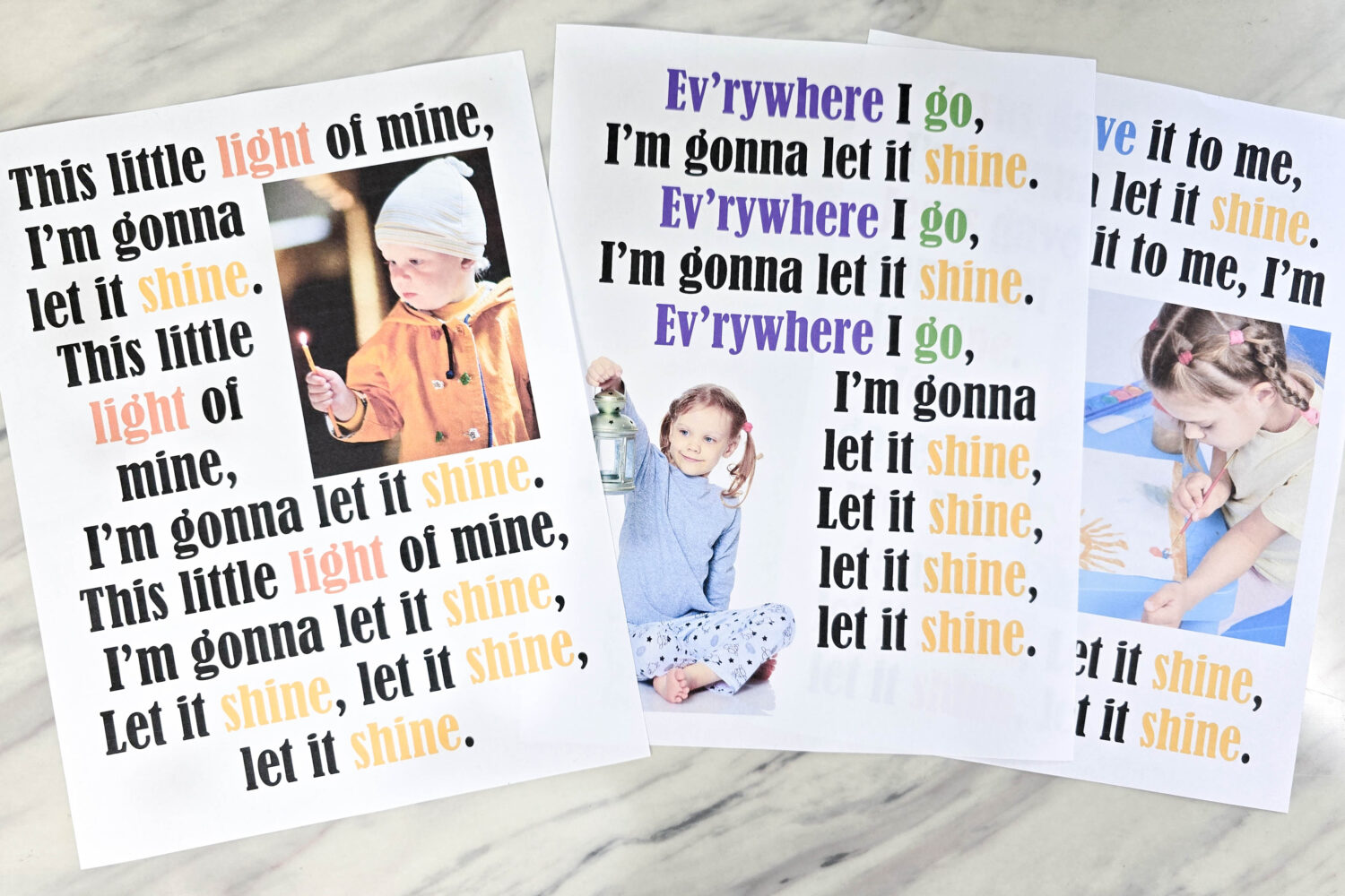 This Little Light of Mine Flip Chart & Lyrics 7 This Little Light of Mine Flip Chart photo flipchart lyrics and pictures for Singing time! PDF and Slideshow for LDS Primary music leaders.