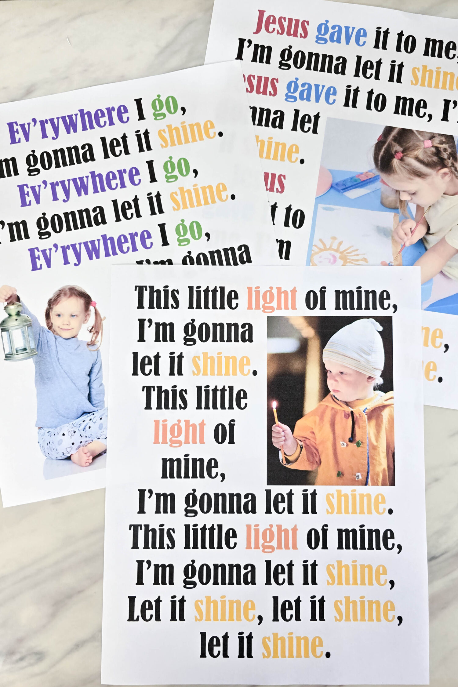 This Little Light of Mine Flip Chart & Lyrics 2 This Little Light of Mine Flip Chart photo flipchart lyrics and pictures for Singing time! PDF and Slideshow for LDS Primary music leaders.