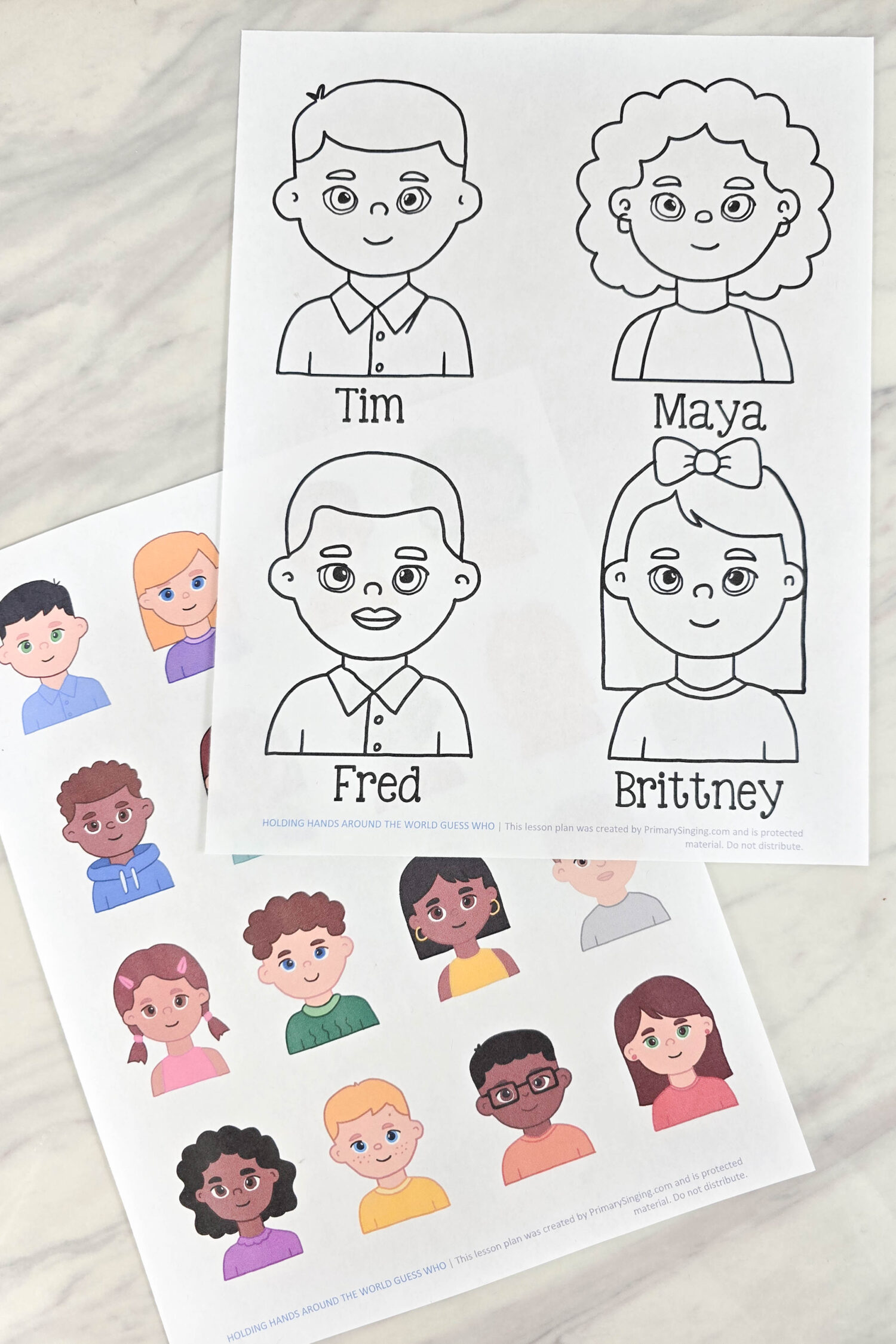 Holding Hands Around the World Guess Who Game 5 Holding Hands Around the World Guess Who Game - Use this fun singing time activity to decode which of these Primary children are joining you singing with the clues! Printable game for LDS primary music leaders.