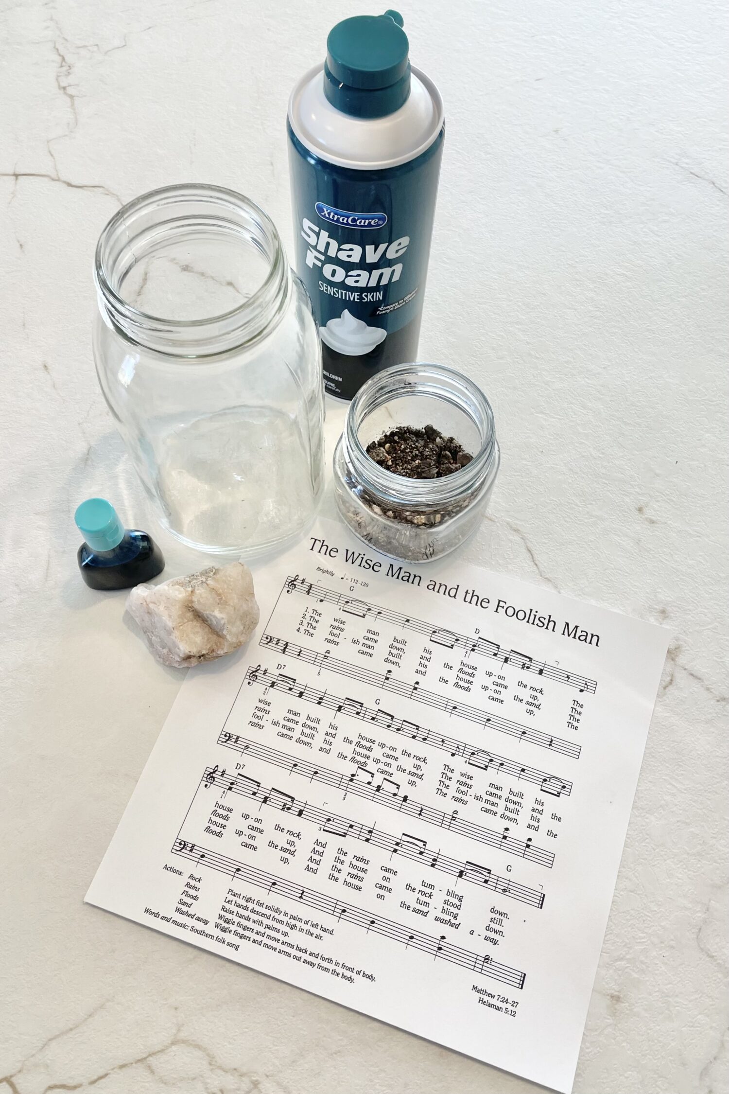 The Wise Man and the Foolish Man Object Lesson 2 The Wise Man and the Foolish Man Object Lesson - Try this cool object lesson and make a rain storm in a jar for an engaging way to connect with the lyrics as you teach this primary song!