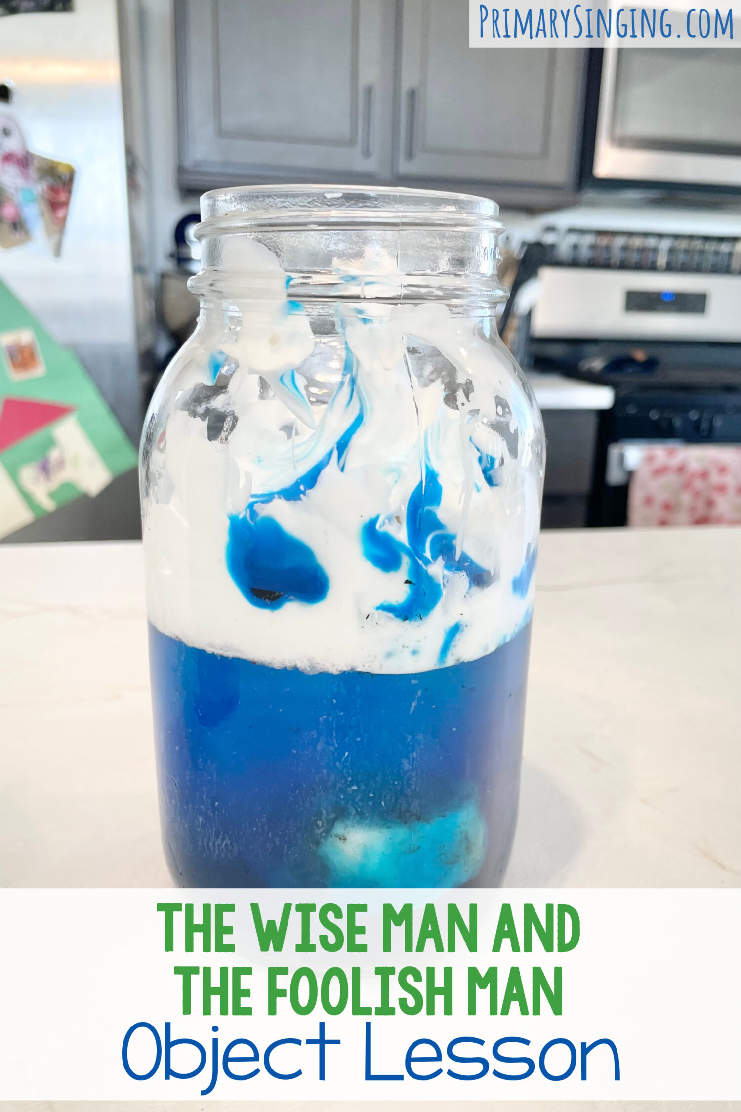 The Wise Man and the Foolish Man Object Lesson 1 The Wise Man and the Foolish Man Object Lesson - Try this cool object lesson and make a rain storm in a jar for an engaging way to connect with the lyrics as you teach this primary song!