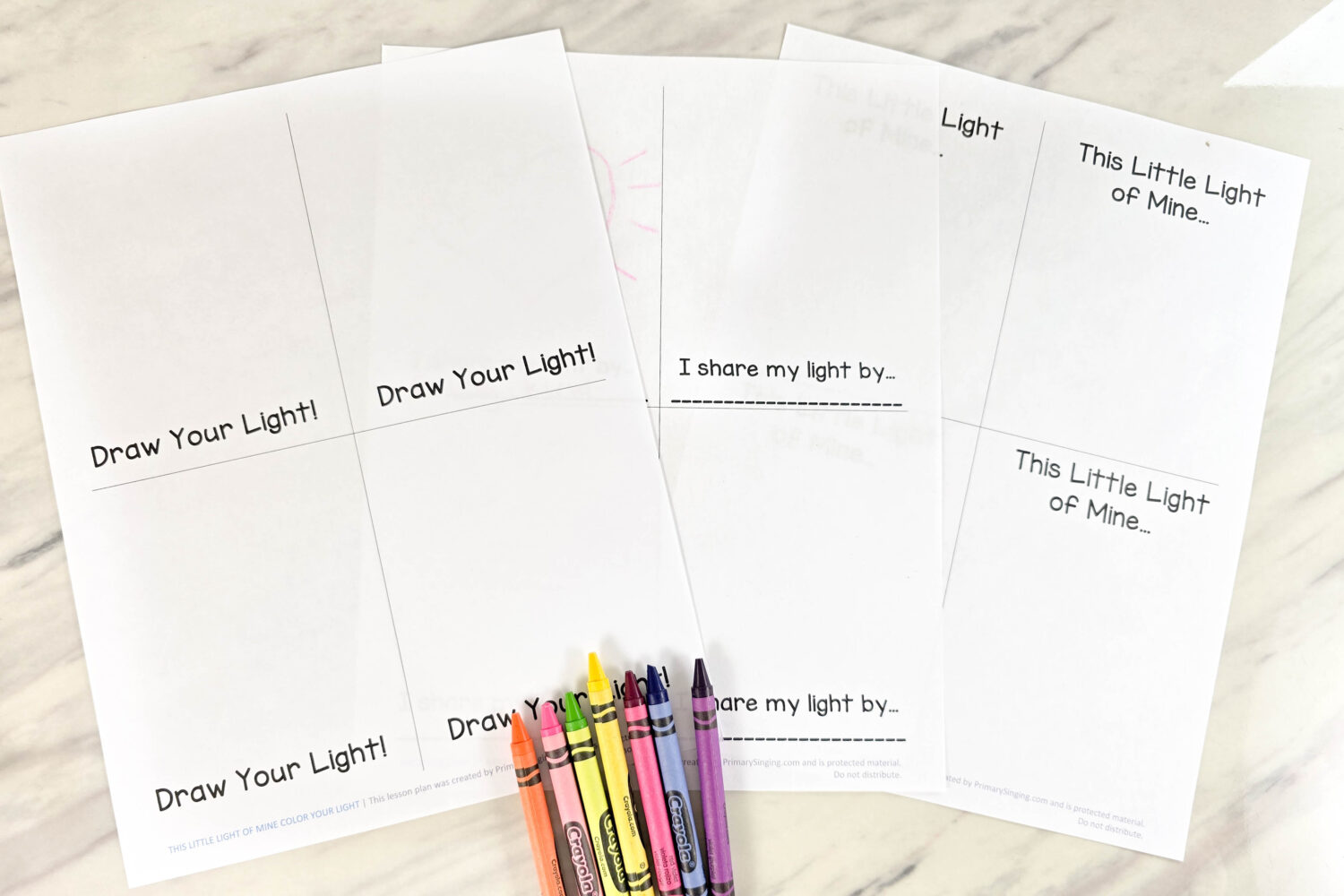 This Little Light of Mine Color Your Light 7 This Little Light of Mine Color Your Light Singing Time Idea - Draw how you will share your light as you learn this song! Plus, fun sources of light to introduce as you sing. Printable song helps for LDS Primary music leaders.