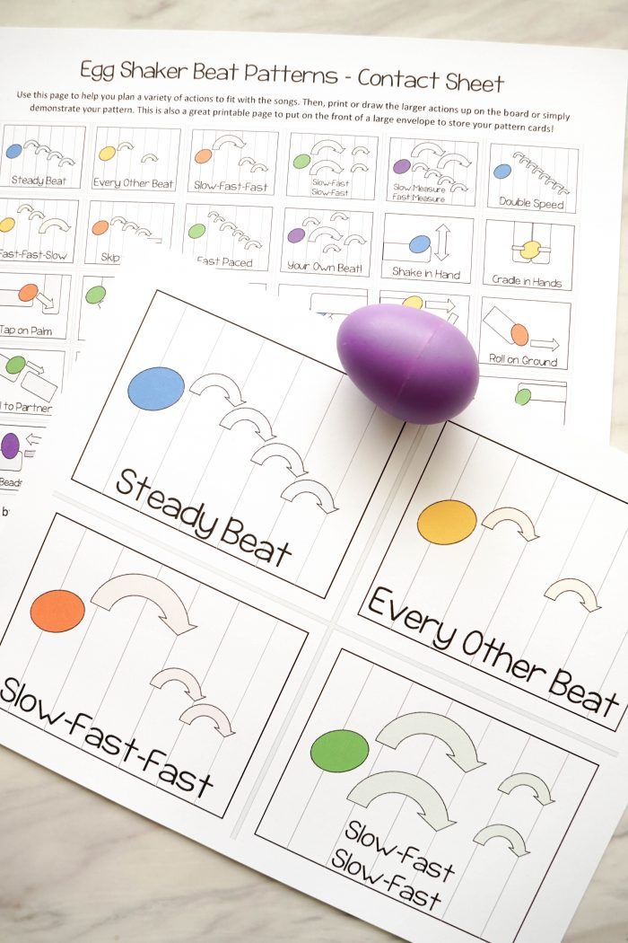 Egg Shaker Beat Rhythm Cards printable music cards for LDS Primary music leaders or music teachers working on music theory 